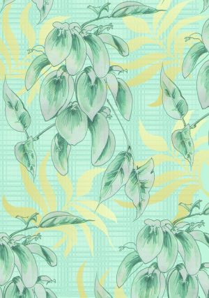 green yellow leaves green background