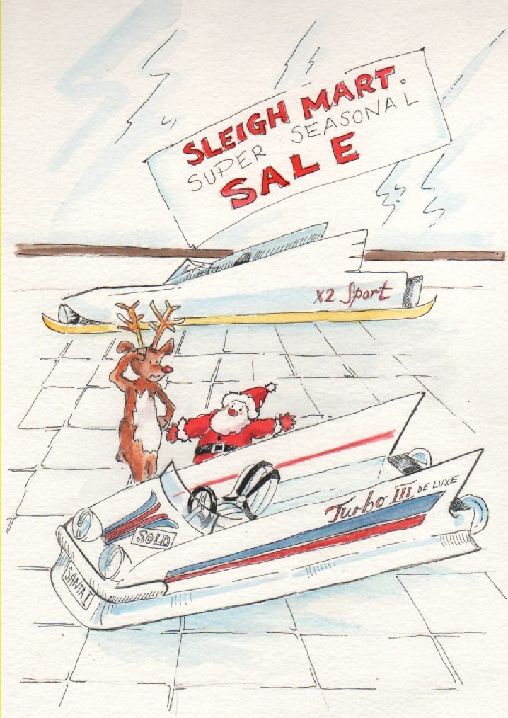 santa rudolf sleighs